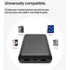 Image de BOOST CHARGE - Banque d'alimentation - 20000 mAh - 15 Watt - 3 A - 3 connecteurs de sortie (USB-C, 2 x USB) - sur le câble : USB-C - noir