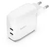 Image de Belkin BoostCharge Chargeur Secteur, 2 USB-C, 60 W, PPS, Chargeur Rapide | Chargeur Pour Samsung, Pixel, iPhone, 2 x USB-C 30 W, Technologie PPS, Design Compact Et De Voyage, Compatibilité universelle en occasion ou reconditionné