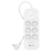 Image de PARAFOUDRE 6 PRISES FR + 2 USB
