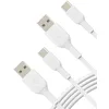 Image de Belkin BoostCharge Câble USB-C, Câble Recharge USB-C vers USB-A, Blanc, Pack de 2, Compatible iPhone 16/15, Samsung Galaxy S24/S23, iPad, Pixel, 1m en occasion ou reconditionné