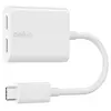Image de Adaptateur avec 2 ports USB-C + recharge, blanc