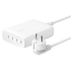 Image de secteur GaN 4 ports USB-C 200W avec cordon d'alimentation de 1,5m, blanc.