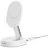Image de Support de recharge sans fil, magnetique et pliable, compatible Qi2, adaptateur secteur et cable de 1,5m inclus, 15W, blanc