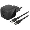 Image de secteur USB-C 45W, avec câble d'un mètre USB-C vers USB-C inclus, noir.
