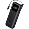 Image de UltraCharge - Banque d'alimentation - avec câble rétractable - 11000 mAh - 60 watt - Fast Charge - 3 connecteurs de sortie (2 x USB-C, USB) - noir -