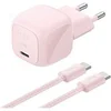 Image de BOOST CHARGE - Adaptateur secteur - compact - 30 watt - PD, Fast Charge (USB-C) - sur le câble : USB-C - rose - avec câble USB-C (2m)