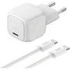 Image de BOOST CHARGE - Adaptateur secteur - compact - 30 watt - PD, Fast Charge (USB-C) - sur le câble : USB-C - argent - avec câble USB-C (2m)