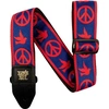 Image de Sangle Jacquard Peace Love Dove Rouge et Bleu Sangles et courroies