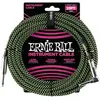 Image de 6066 - Câble gaine tissée noire et verte jack-jack coudé - 7.62m