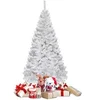 Image de Sapin de Noël Artificiel Matériau PVC avec Pied en Métal Blanc (2.4M)