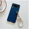Image de Coque pour Samsung Galaxy Z Flip 3 FONGWAN avec Chaîne de perles - bleu