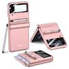 Image de Coque pour Samsung Galaxy Z Flip 3 5G FONGWAN Charnière magnétique, avec stylo et protège-objectif - rose