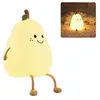 Image de Veilleuse Enfant en Forme de Poire FONGWAN 2 Couleurs, Tactile Interrupteur Rechargeable USB - Jaune