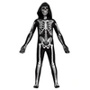 Image de Déguisement de Zombie Halloween Enfants FONGWAN Cosplay Costume Crâne Squelette pour Fête Carnaval, 130cm - Noir