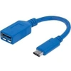 Image de Adaptateur USB 2.0, USB 3.0 353540 - [1x USB 3.0 femelle type A - 1x USB-C mâle] - 15.00 cm - bleu blindage simple, feuille de blindage