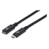 Image de Câble USB USB 3.2 Gen2 (USB 3.1 Gen2) USB-C mâle, USB-C femelle 0.50 m noir 355230
