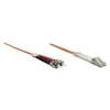 Image de Intellinet Fiber Optic Patch Cable, OM1, LC/ST, 2m, Orange, Duplex, Multimode, 62.5/125 µm, LSZH, Fibre, Lifetime Warranty, Polybag - Cordon de
