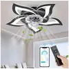 Image de Ventilateur de plafond LED NACATIN 9005 dimmable 3 couleurs noir 69 cm