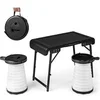 Image de Ensemble de Table et Tabourets Pliants Extérieur, Chaque Chaise Charge 200 kg