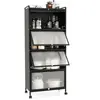 Image de Etagère Cuisine 5 Niveaux, Armoire de Cuisine, 60 x 32 x 154 cm, Noir