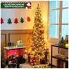 Image de Sapin de Noël Pré-Illuminé 210 cm, Sapin Artificiel 403 Pointes de Branches