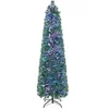 Image de Arbre de Noël Lumineux en PVC à Fibre Optique avec Base en Fer, Vert, (180 cm)