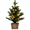 Image de Mini Sapin de Noël Pré-éclairé avec 96 Branches, 20 Lumières LED pour Décoration