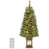 Image de Sapin de Noël Artificiel 120cm Aiguilles 116 Branches 100 Lumières LED Base