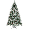 Image de Arbre de Noël Artificiel LED, avec Lumières Colorées & Baies Rouges (215 cm)