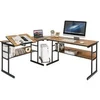 Image de Bureau d'angle Plateau Inclinable Etagère Rangement Modulable 170x150 cm