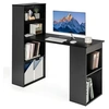 Image de Bureau d'Ordinateur Réversible avec Bibliothèque, pour Maison, Bureaux, Noir