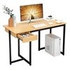 Image de Bureau d'Ordinateur Industriel, avec Tiroir, Elégant, 120 x 55 x 75 cm (Naturel)