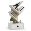 Image de Bibliothèque à 5 Niveaux en Forme d'Arbre avec Tiroir pour CD et Livres, Beige