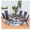 Image de Salon de jardin aluminium noir 7 pieces 6 personnes