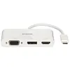 Image de DUB-V310 - Adaptateur vidéo - 24 pin USB-C mâle pour HD-15 (VGA), HDMI, DisplayPort femelle - 11 cm - support 4K
