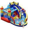 Image de Château Gonflable, avec Toboggan Incurvé, Zone de Saut, Mur d'escalade, Piscine à Eclaboussures, Jeu de Cible et Canon à Eau, sans Gonfleur