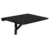 Image de Table Murale Rabattable en Bois de Pin 80 x 60 x 43 cm, Noir