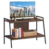 Image de Table Console, Console Meubles 89 x 43 x 60 CM, Meuble TV, Meuble Multimédia en Bois à 2 Niveaux, pour Téléviseurs Jusqu'à 81,2 CM, Noyer