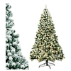 Image de Sapin de Noël avec Lumière LED, Arbre de Noël Artificiel Enneigé 135cm