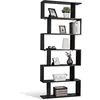 Image de Bibliothèque Etagère de 6 Niveaux, Meuble Rangement en Bois 80x23x192cm, Noir