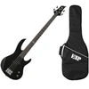 Image de Ltd B10KIT-BLKS - Pack Basse 4 cordes Noir satiné + housse