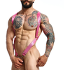 Image de Harnais élastique et Cockring Crossback Dngeon Rose
