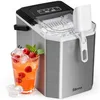 Image de Silonn Machine à glaçons portable avec poignée de transport, machine à glaçons autonettoyante avec panier et pelle, 9 cubes en 6 minutes, 12 kg par jour, idéale pour la maison, la cuisine, le camping, en occasion ou reconditionné