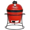 Image de Kamado Joe Joe Jr 13.5-inch Gril à charbon de bois céramique portable avec support de gril, grille de cuisson en acier inoxydable, déflecteurs de chaleur et outil pour les cendres en rouge en occasion ou reconditionné