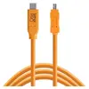 Image de TetherPro USB-C vers 2.0 Mini-B 8 broches, 4,6 m 15 feet Orange haute visibilité