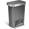 Image de Poubelle Rectangulaire A Pédale Avec Réserve A Sacs Plastique Gris 45L