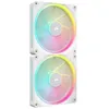 Image de CORSAIR iCUE Link LX140 RGB 140 mm PWM Ventilateurs Paquet Double   Double Boucles Lumineuses   Inclut iCUE Link System Hub   Technologie CORSAIR AirGuide   Blanc en occasion ou reconditionné