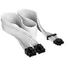 Image de Premium individually sleeved (Type 4, Generation 5) - Câble d'alimentation - 12VHPWR (F) pour Alimentation PCIe de 8 broches (F) - plat - blanc