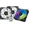Image de ARCTIC P12 PWM PST A-RGB (3 Pièces) - Ventilateur PC, Ventilateur de boîtier PWM de 120 mm optimisé pour la pression statique, Semi passif : 200-2000 rpm (0 rpm <5%), 5V 3 Pin ARGB LED - Noir en occasion ou reconditionné