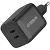 Image de Chargeur mural 65W GaN, 1 port USB-C -45W + 1 port USB-C 20W PowerDelivery, antichoc, charge rapide pour Smartphone, tablettes, laptop NOIR